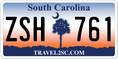 SC license plate ZSH761
