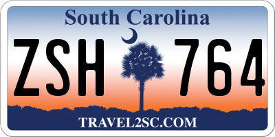 SC license plate ZSH764