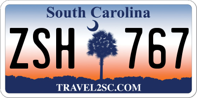 SC license plate ZSH767