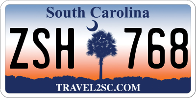SC license plate ZSH768