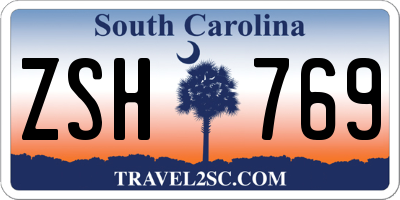 SC license plate ZSH769
