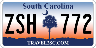 SC license plate ZSH772