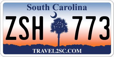 SC license plate ZSH773