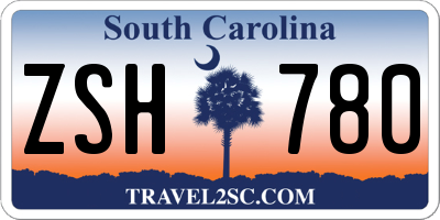 SC license plate ZSH780