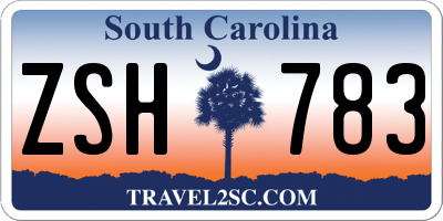 SC license plate ZSH783