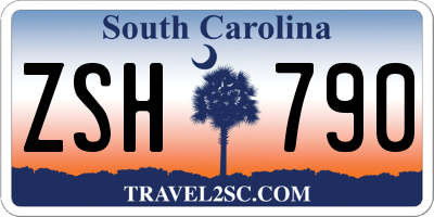 SC license plate ZSH790