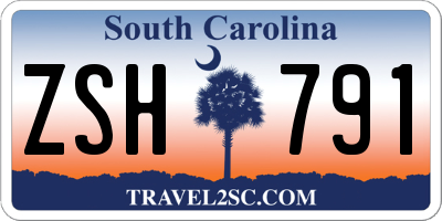 SC license plate ZSH791
