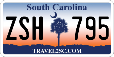 SC license plate ZSH795