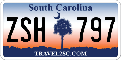 SC license plate ZSH797
