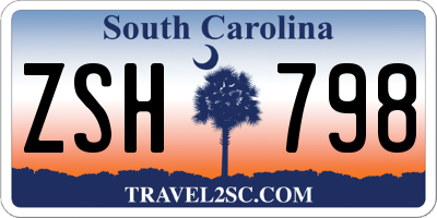 SC license plate ZSH798