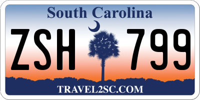 SC license plate ZSH799