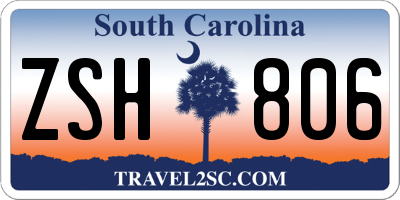 SC license plate ZSH806