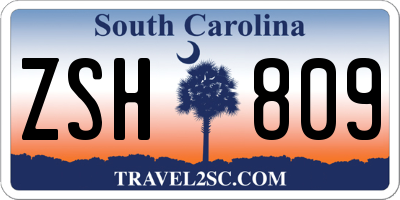 SC license plate ZSH809
