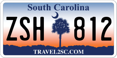 SC license plate ZSH812