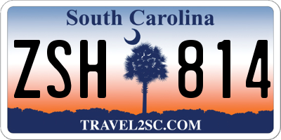 SC license plate ZSH814