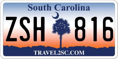 SC license plate ZSH816