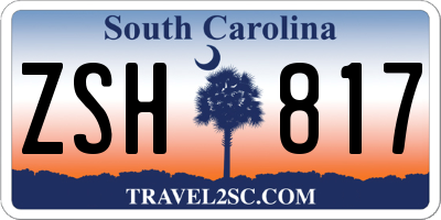 SC license plate ZSH817