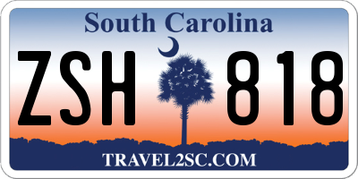 SC license plate ZSH818