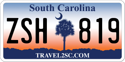 SC license plate ZSH819