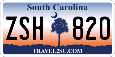 SC license plate ZSH820