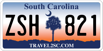 SC license plate ZSH821