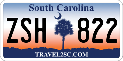 SC license plate ZSH822