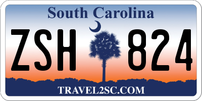 SC license plate ZSH824