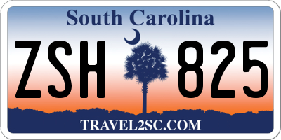 SC license plate ZSH825