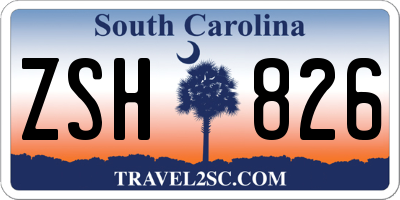 SC license plate ZSH826