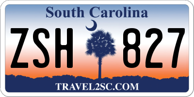 SC license plate ZSH827