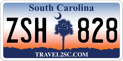 SC license plate ZSH828