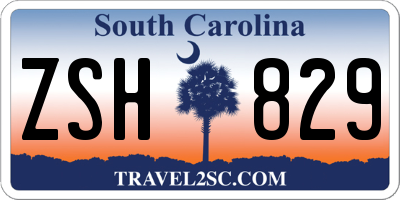 SC license plate ZSH829