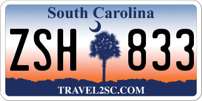 SC license plate ZSH833