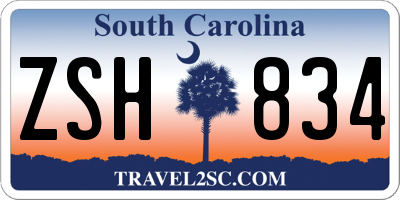 SC license plate ZSH834