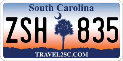 SC license plate ZSH835