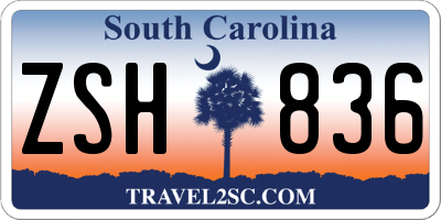 SC license plate ZSH836