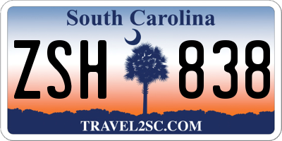 SC license plate ZSH838