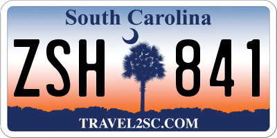 SC license plate ZSH841