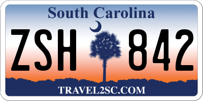 SC license plate ZSH842