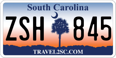 SC license plate ZSH845