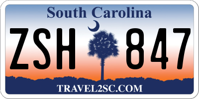 SC license plate ZSH847