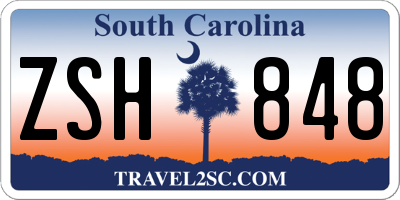 SC license plate ZSH848