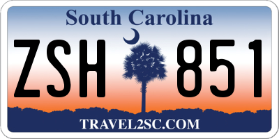 SC license plate ZSH851