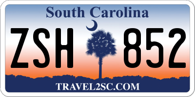 SC license plate ZSH852