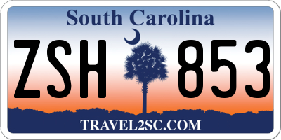 SC license plate ZSH853
