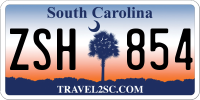 SC license plate ZSH854