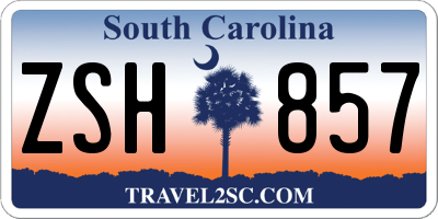 SC license plate ZSH857