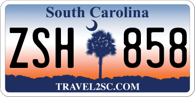 SC license plate ZSH858