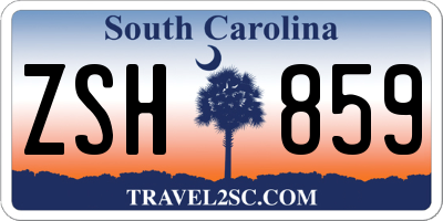 SC license plate ZSH859