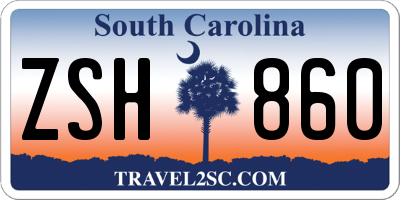 SC license plate ZSH860